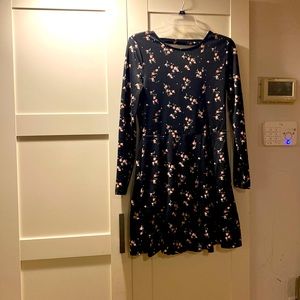 H&M size 10 stretchy black and flowers 🌸 print dress